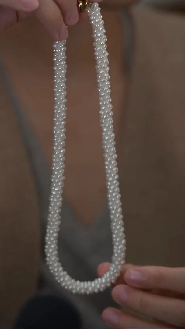 颈饰未镶嵌淡水珍珠毛毛虫珍珠项链一条