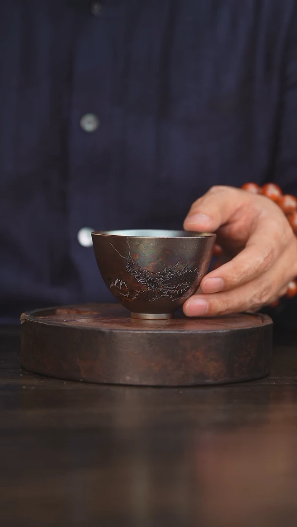 【闪购商品】杯57柴房陶瓷丨窑宝龙鳞绘画单杯