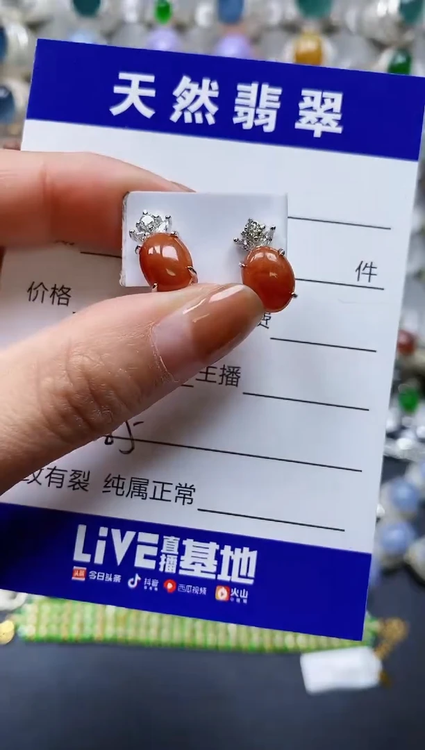 【闪购商品】翡翠耳饰银S925镶嵌0585