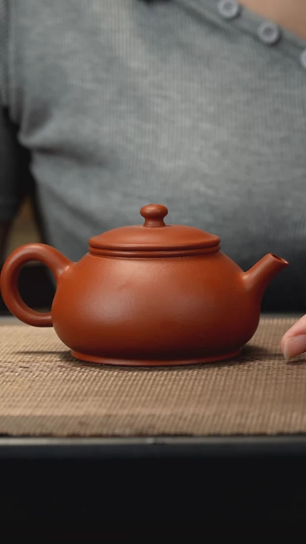 茶壶紫砂朱泥矮潘160c