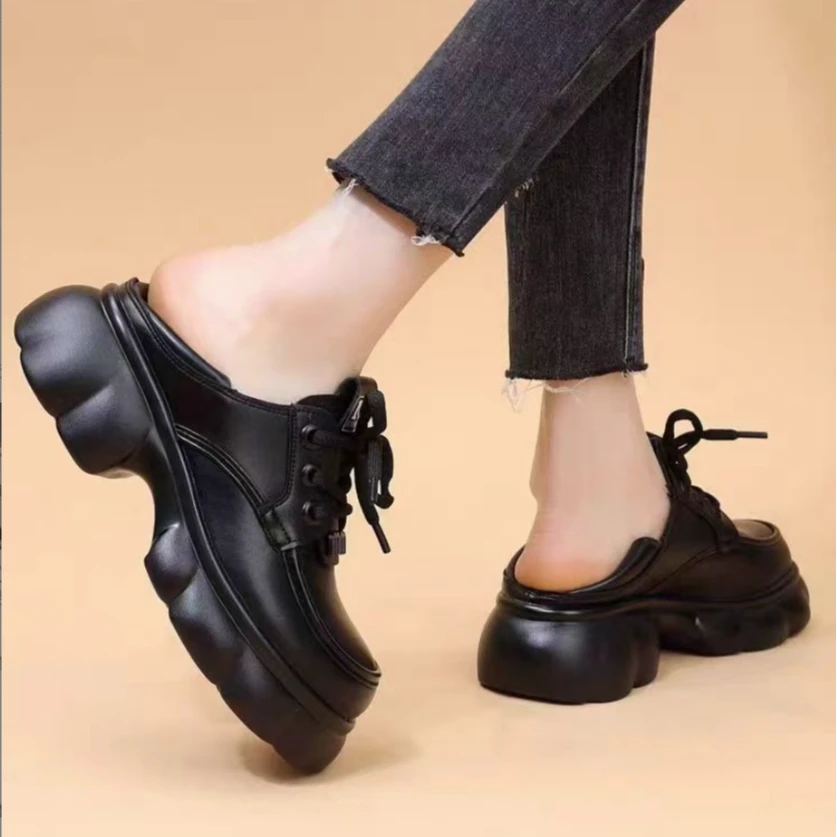 刘胖胖#新款百搭复古时尚英伦风厚底女款圆头乐福鞋9872