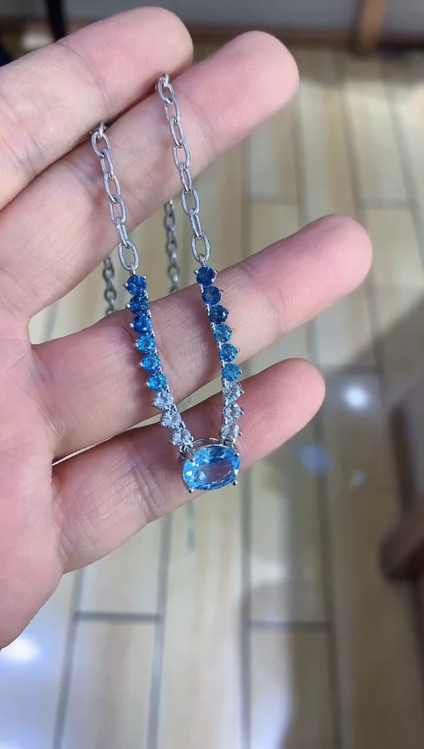 【闪购商品】托帕石颈饰银S925镶嵌........