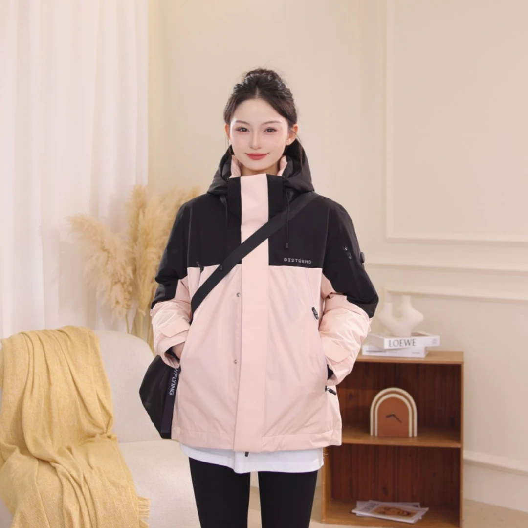 【雪中飞25年新款】羽绒服情侣短款蓄热保暖可按摩鸭绒户外潮流外套