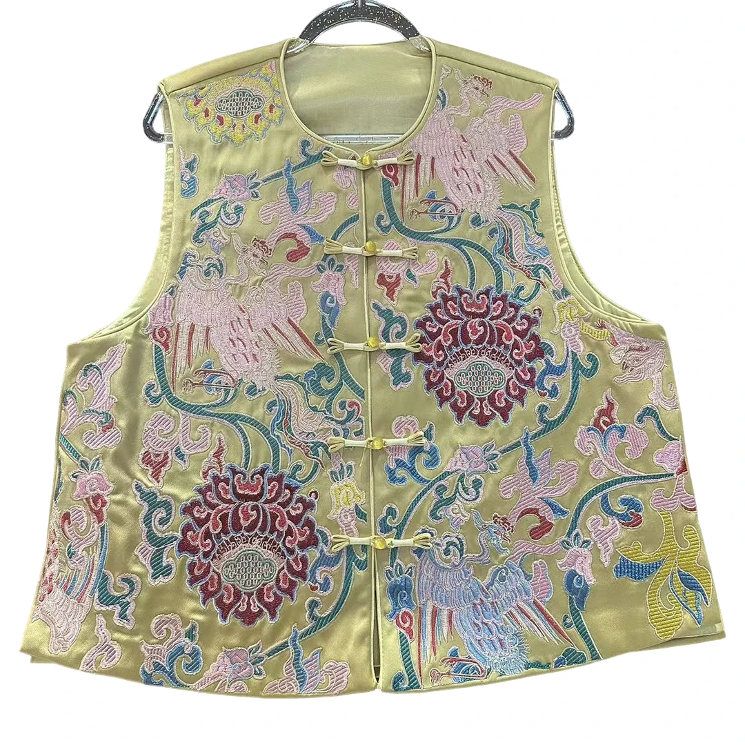 9639/#新款新中式《凤凰莲莲》重工刺绣轻奢复古新中式国风马甲绣花