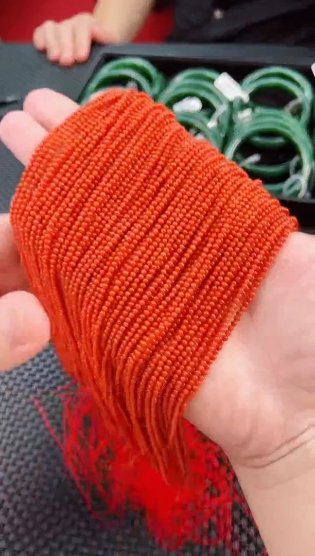 未镶嵌38cm南红玛瑙卡2.0 保山杨柳柿子红小米珠单根款38cm+一条