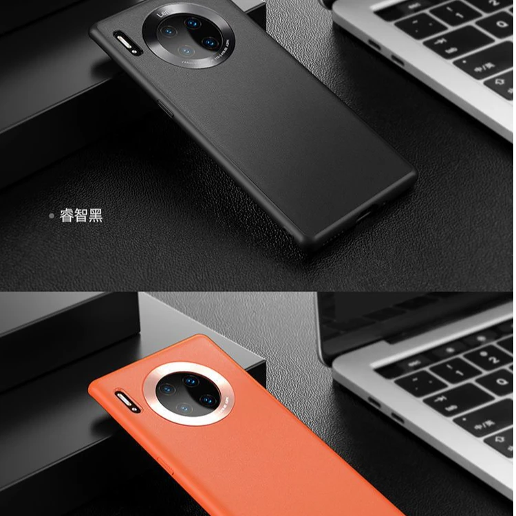 适用华为mate30手机壳mate30pro素皮全包防摔p40pro仿皮硅胶p30保