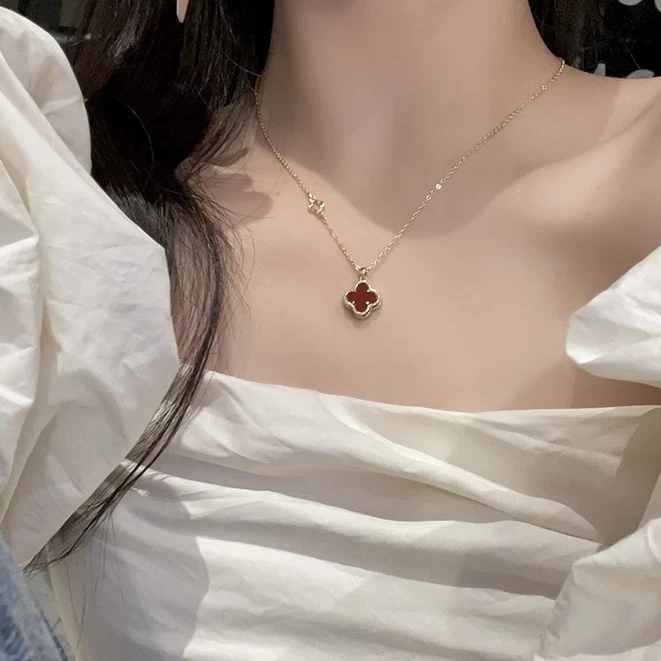 链子925银 幸运四叶草银项链轻奢锁骨链时尚生日礼物情人节送女友