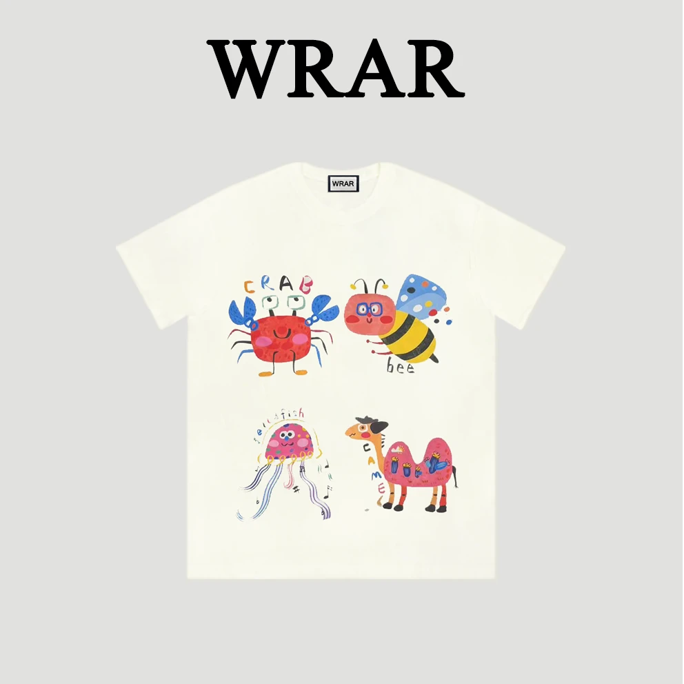 【四小只】新品时尚透气宽松T恤印花圆领卡通1