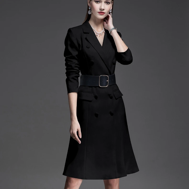 L9178职业装女2025夏季新款时尚显瘦商务通勤工作服中长款连衣裙R