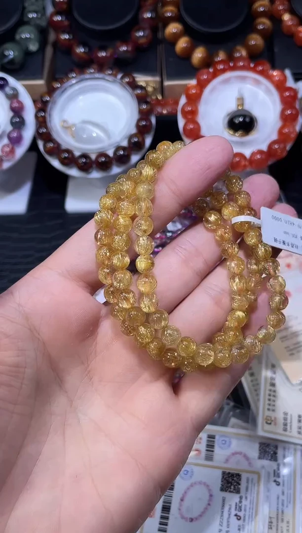 未镶嵌手链水晶钛晶多圈手链A6