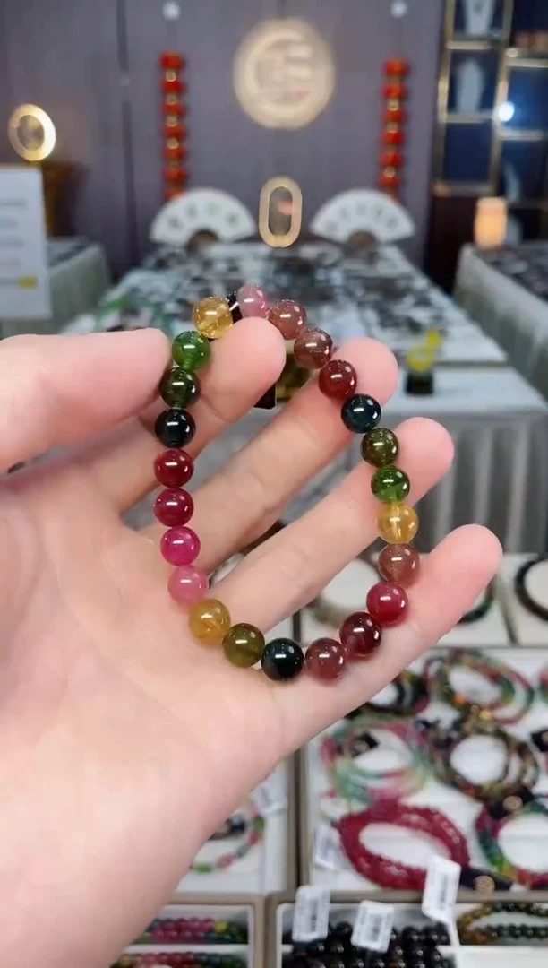 未镶嵌收藏级老矿碧玺单圈手串8mm+碧玺xion多样性发一条