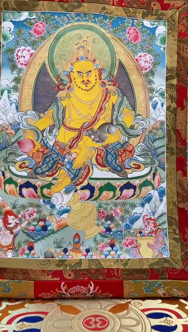 【闪购商品】卷轴画矿物质喷绘  黄财1.3m金色龙布