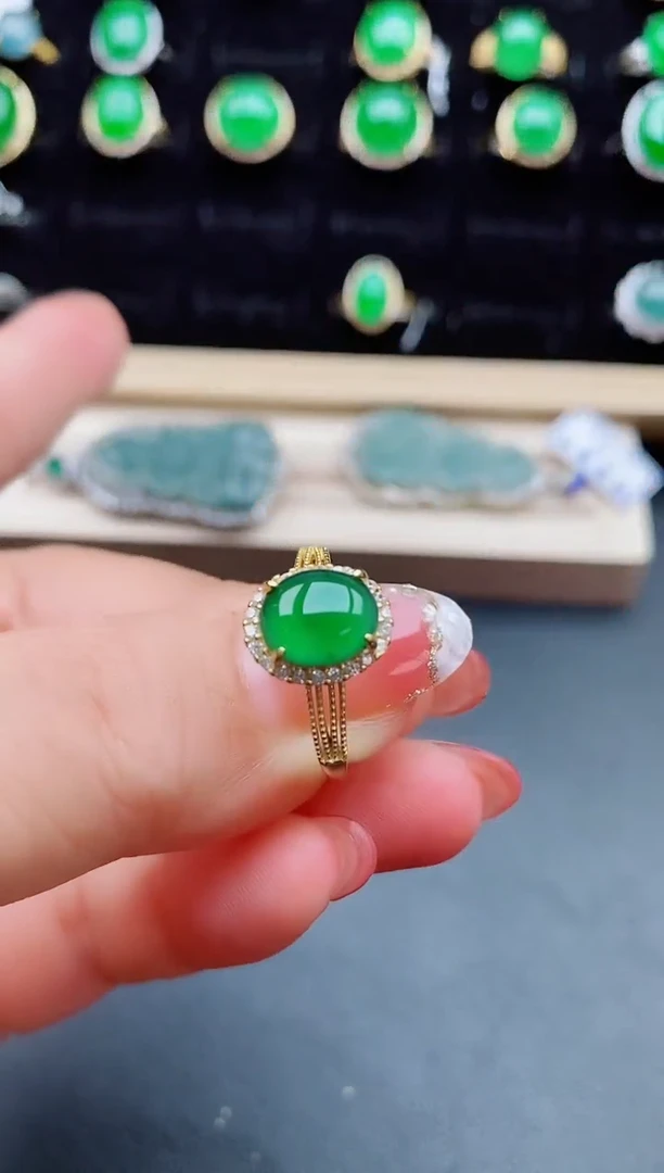 【闪购商品】翡翠戒指银S925镶嵌805500