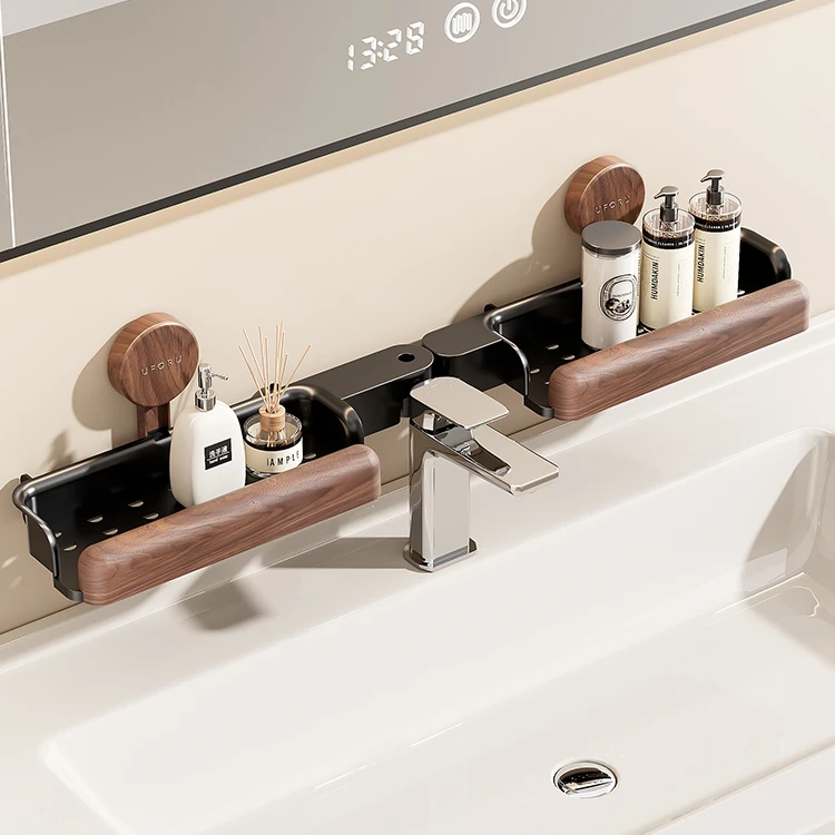 deHub吸盘置物架卫生间免打孔多功能浴室洗漱台壁挂可沥水收纳架