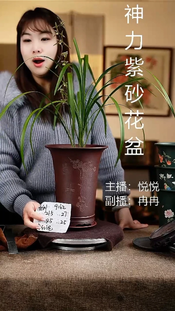 紫砂花盆花卉工艺9162+z