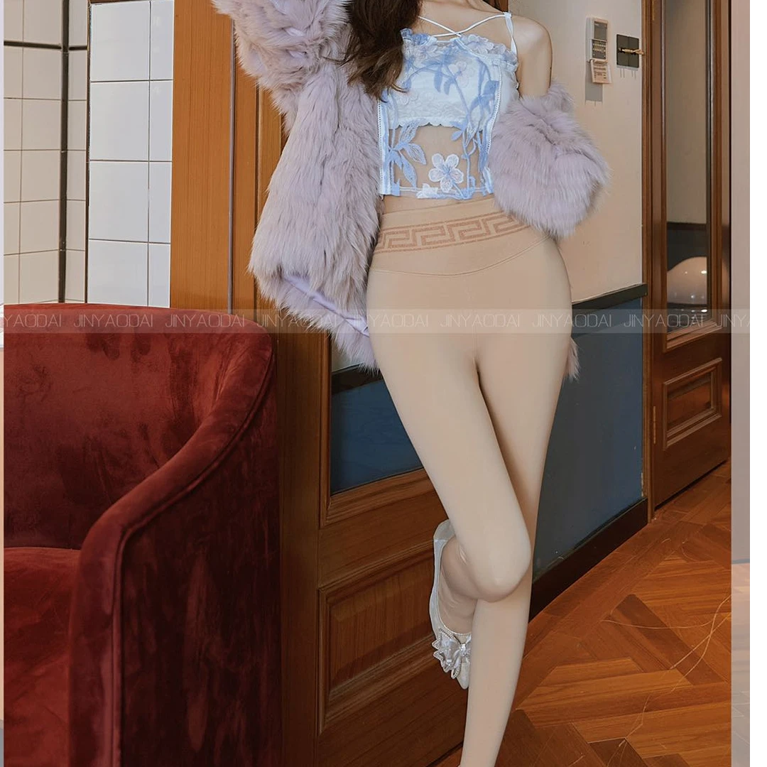 【200G】金腰带连裤袜显瘦外穿加绒加厚保暖肉色光腿神器连体