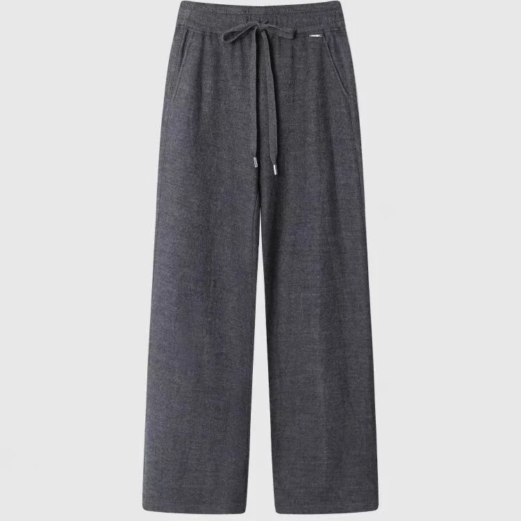 【直播专享】2025冬新品糯米呢长裤修身直筒裤高腰运动加绒保暖3102