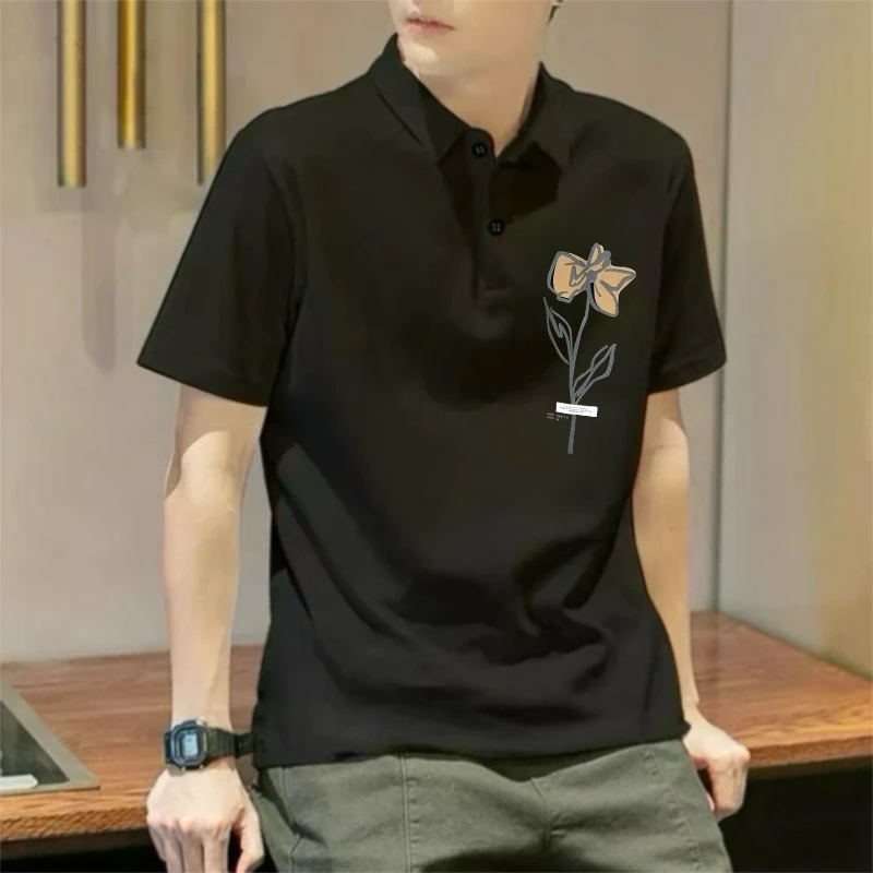 2025新款夏季潮牌POLO衫男短袖美式复古休闲百搭男士翻领衬衫T恤
