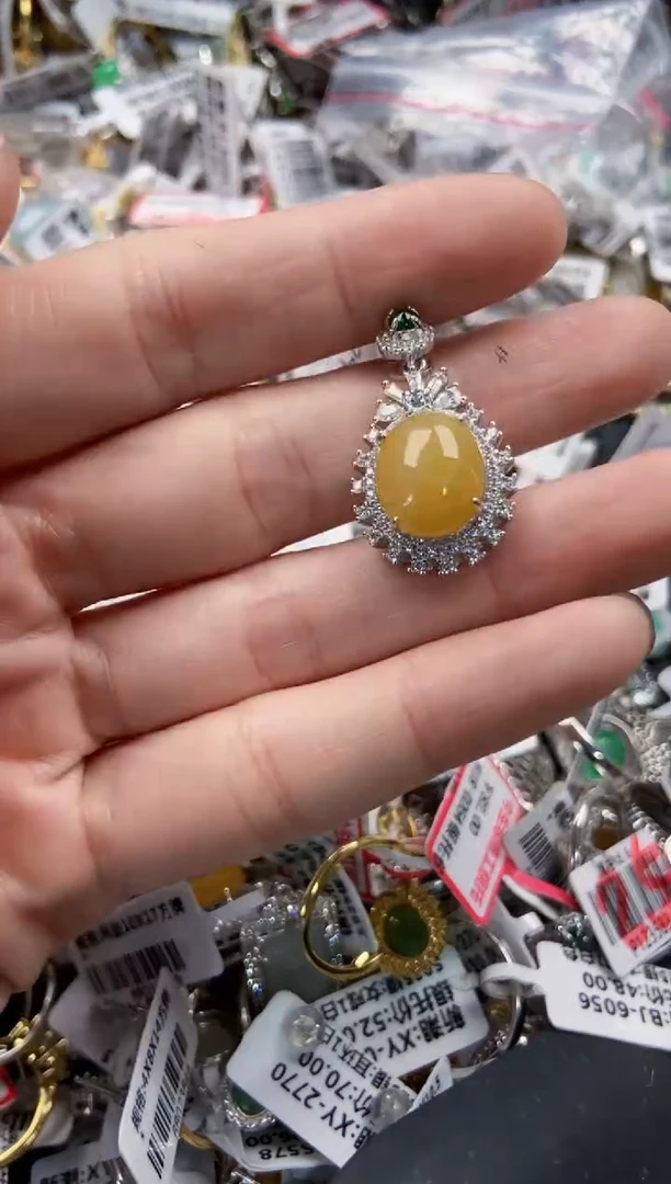 银S925镶嵌戒指翡翠12 12    3