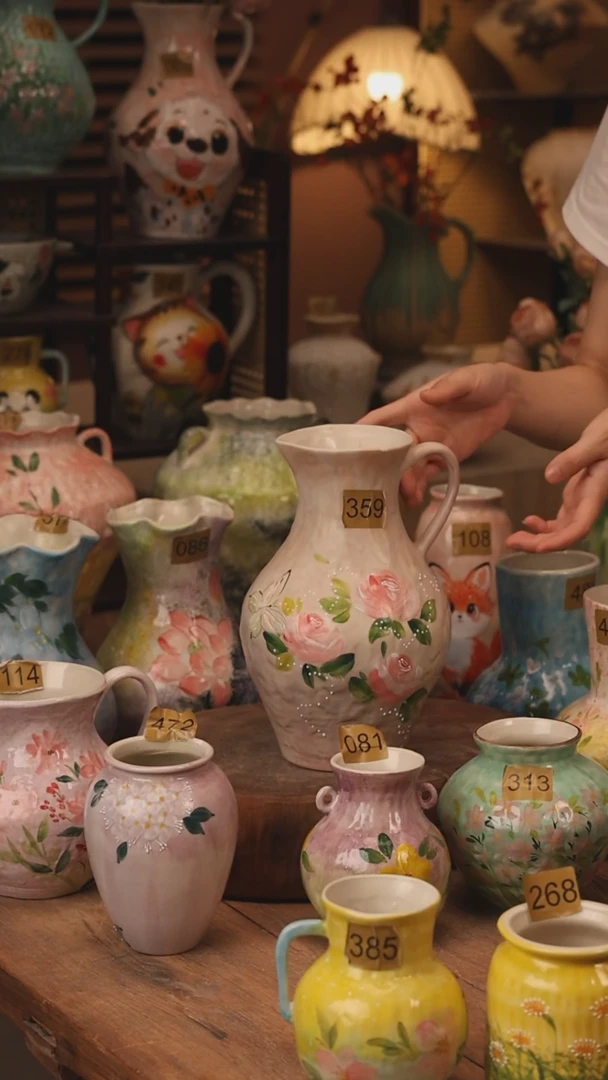 陶瓷景德镇设计师手作花器摆件侘寂风359