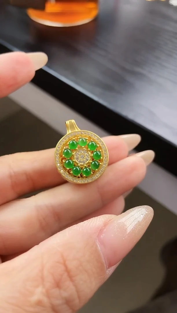 颈饰银S925镶嵌翡翠12