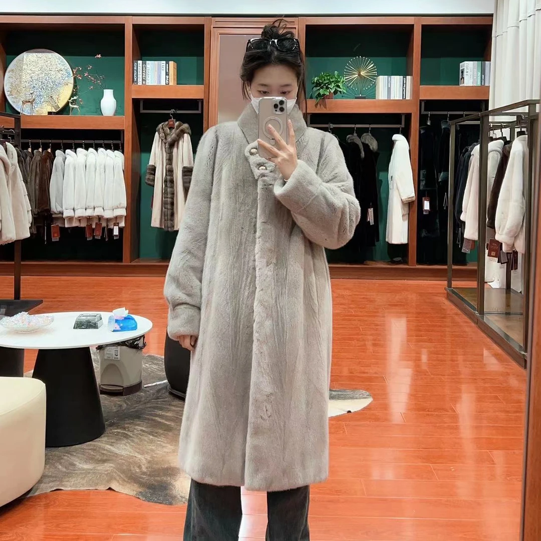 《繁-花》皇冠天鹅绒紫金短二中长款水貂