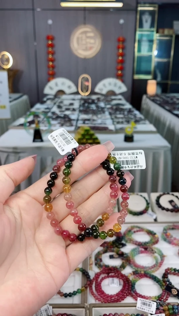 未镶嵌老矿碧玺单圈手串5mm+碧玺hon多样性发货一条