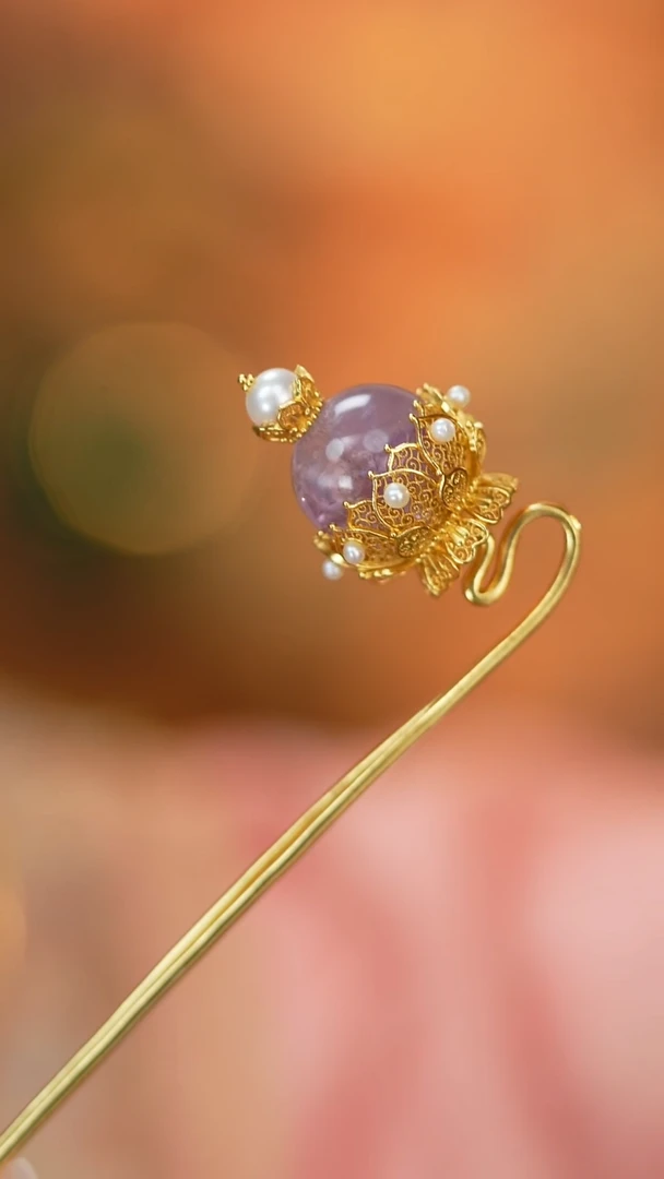 发簪银S925镶嵌水晶新款