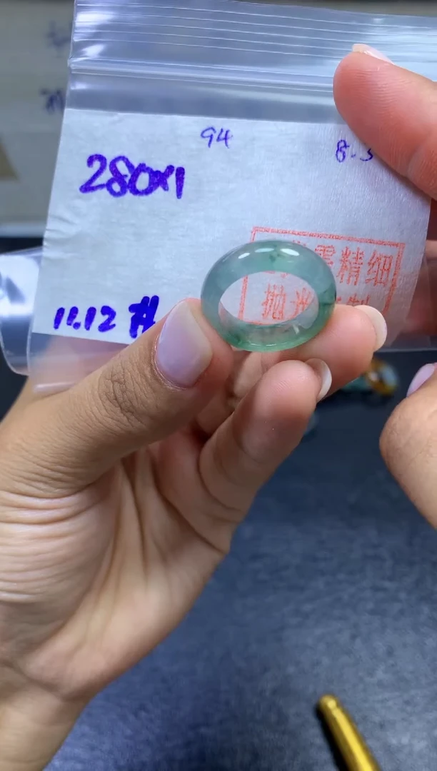 未镶嵌定制翡翠戒圈#280元-毛货需精细抛光