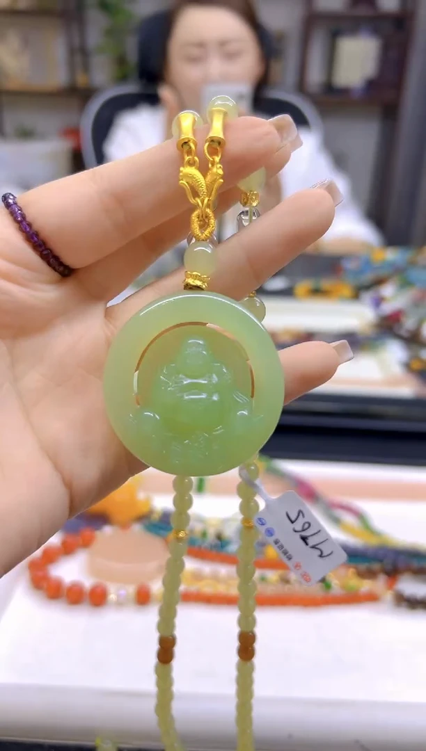 和田玉未镶嵌毛衣链DIY款M765