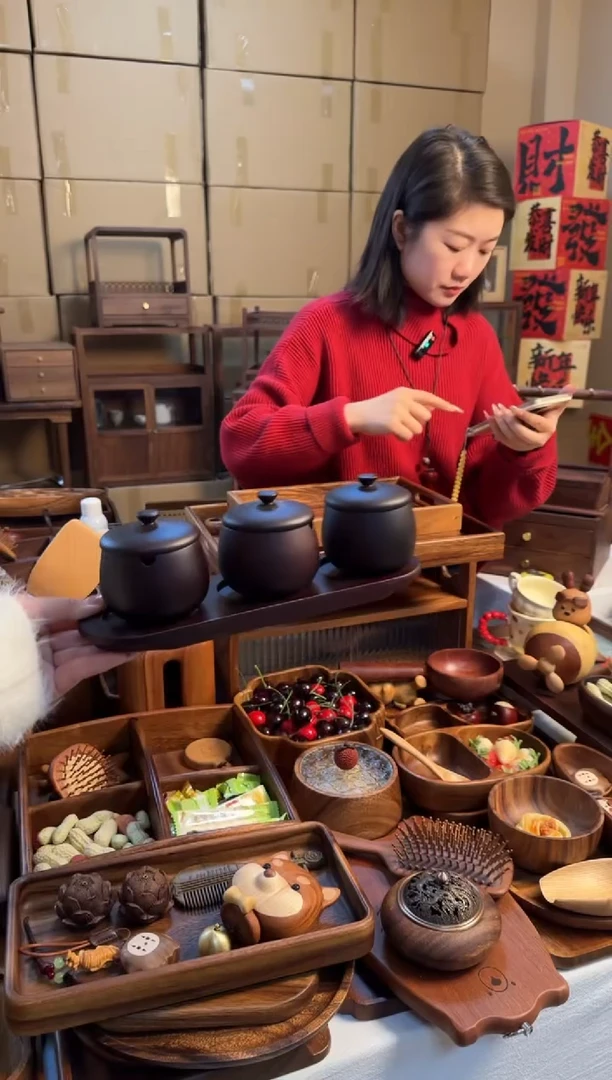 【闪购商品】深色实木调料罐四件套