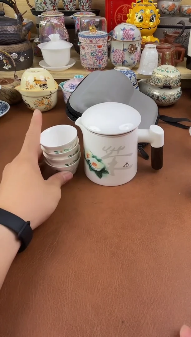 陶瓷茶具摆件旅行套组