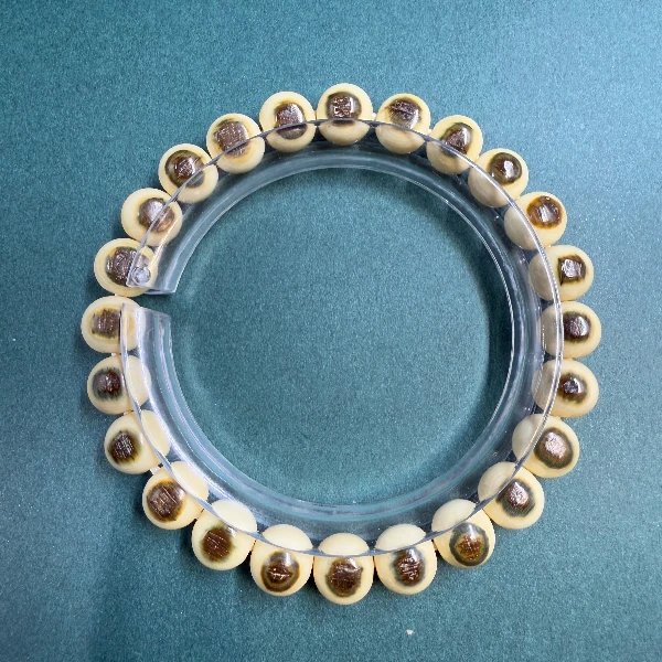 K3254天然猛犸牙蓝眼手串 支持鉴定 假一罚四