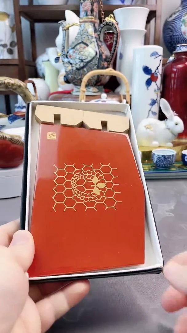 瓷片实木大漆壶承