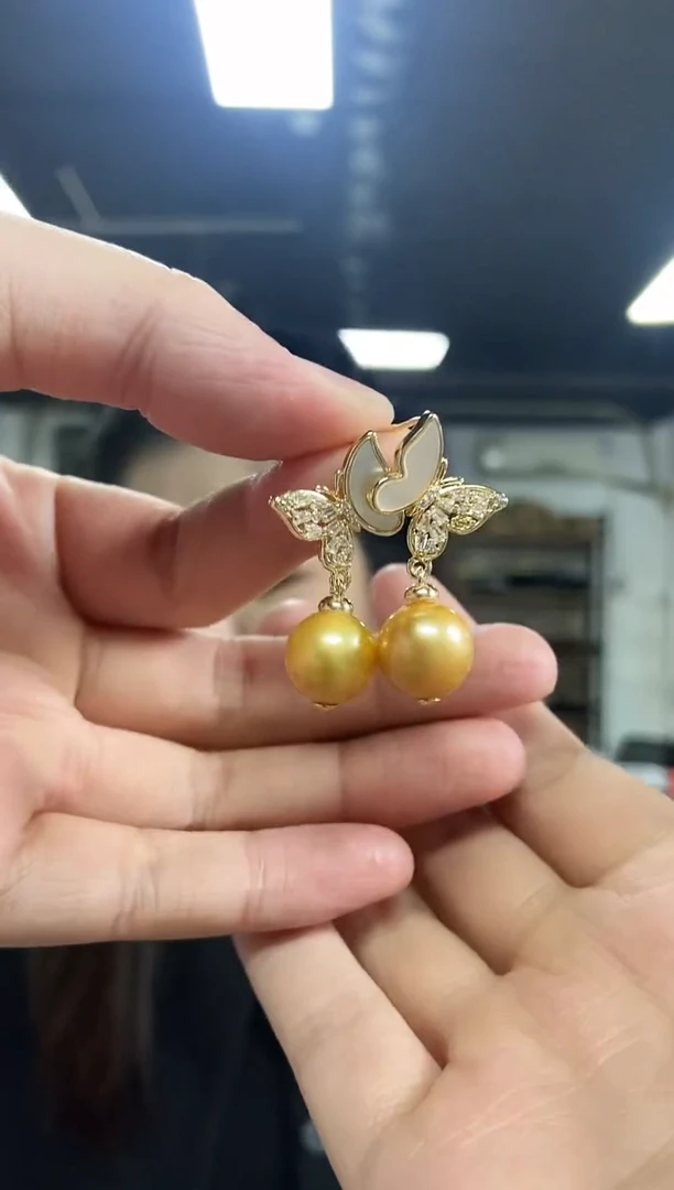 【闪购商品】海水珍珠耳饰银S925镶嵌多样性发其一颜色微差