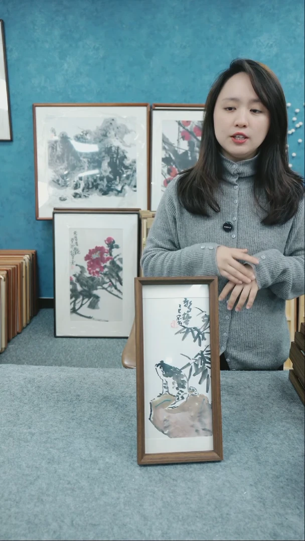 【闪购商品】国画17*37本土老师木质摆台