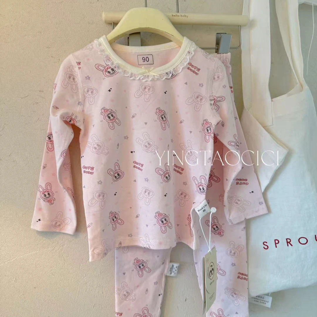 极简风吸汗家居服套装印花宝宝内衣套33047