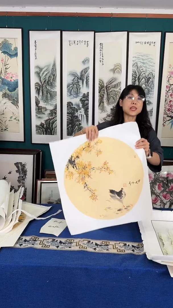 国画迎春画画芯托底63*63