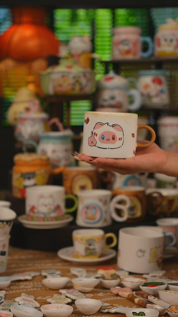 景德镇高温釉下彩纯手绘创意瓷