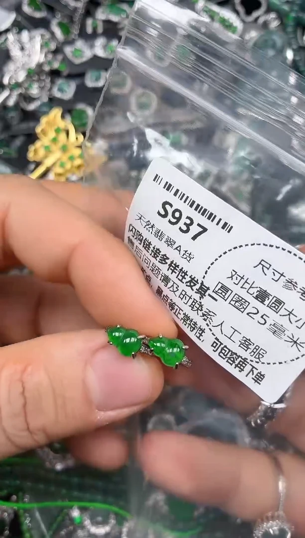 颈饰未镶嵌翡翠S937耳扣
