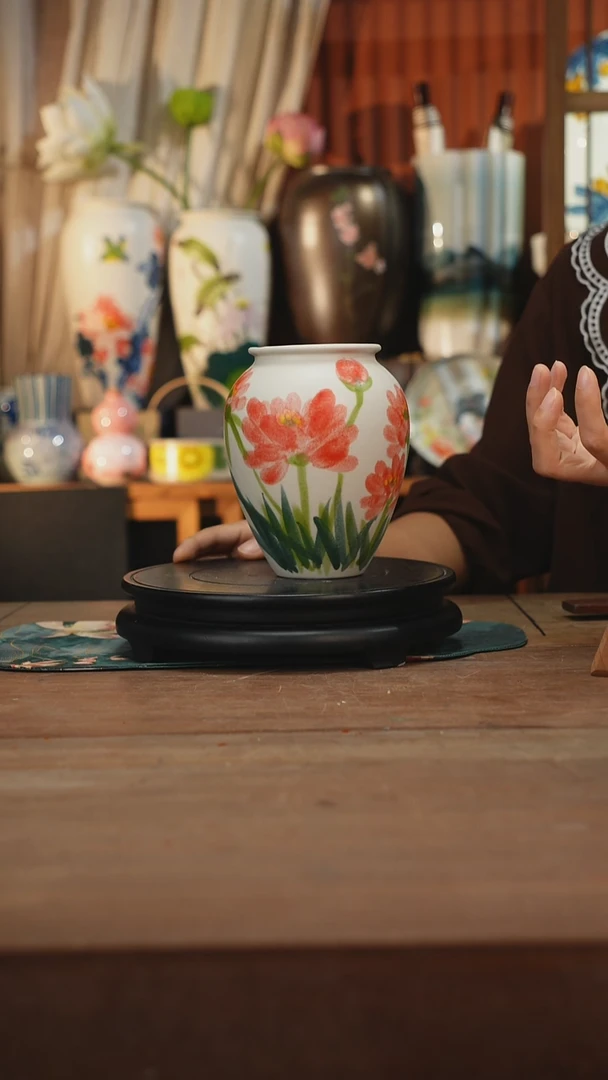 瓶景德镇设计师釉下手绘陶瓷花瓶