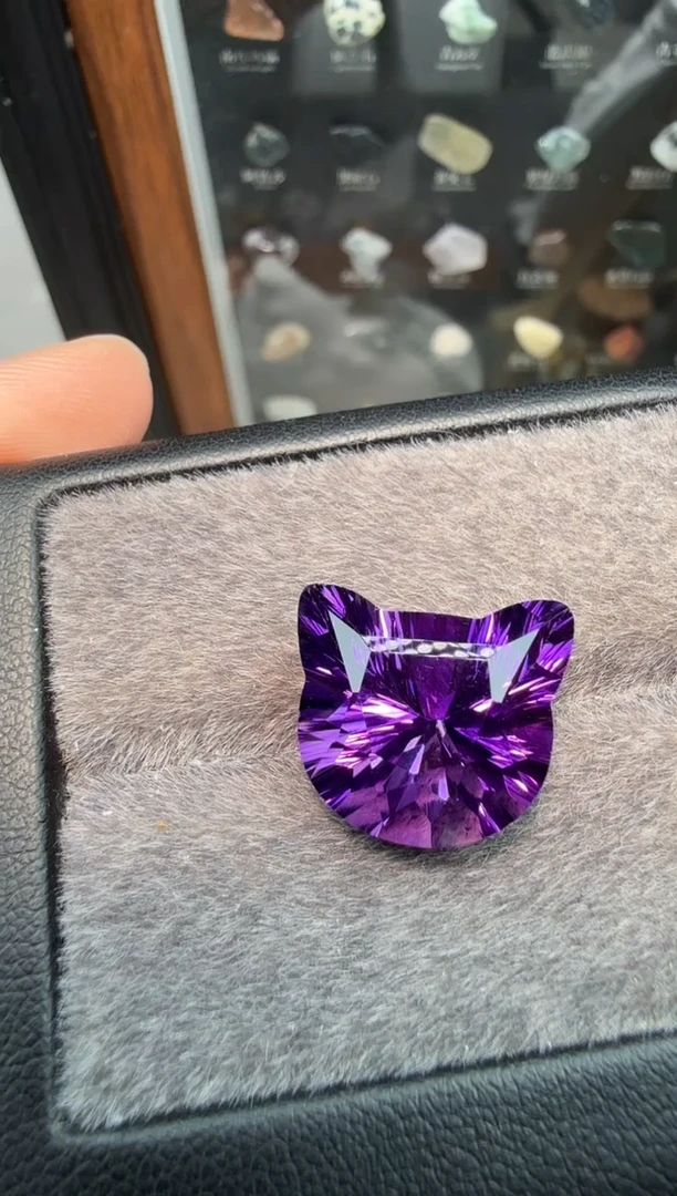 未镶嵌珠宝半成品水晶猫猫头11ct-A513-1p