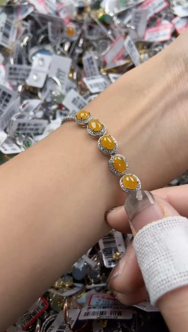 银S925镶嵌戒指翡翠10 10 10  4