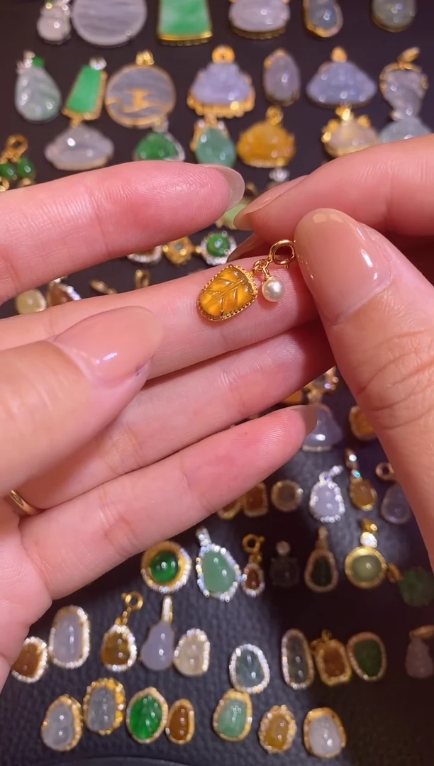 颈饰银S925镶嵌翡翠天然a货翡翠