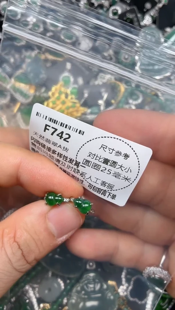 颈饰未镶嵌翡翠F742耳扣
