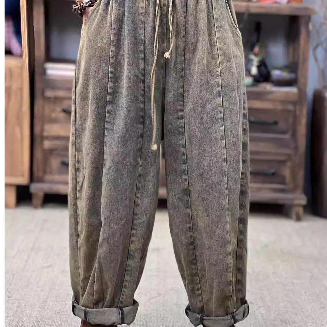 33 新品百搭休闲女士蜜瓜牛仔裤 臀围128长93