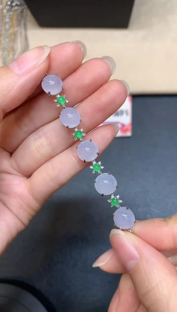 【闪购商品】翡翠手链18K金镶嵌【无鉴赏期