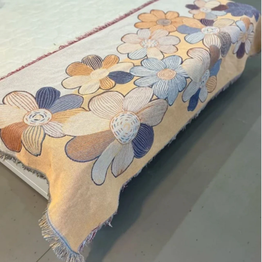 花儿朵朵四季沙发巾多功能防滑