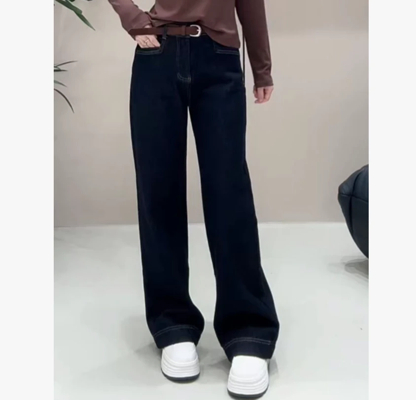 【冬季新款】加厚绒欧货显腿长牛仔裤99835