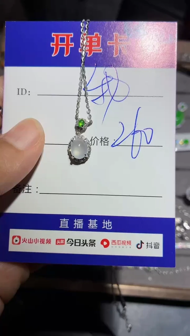 颈饰银S925镶嵌翡翠我****学0064052762
